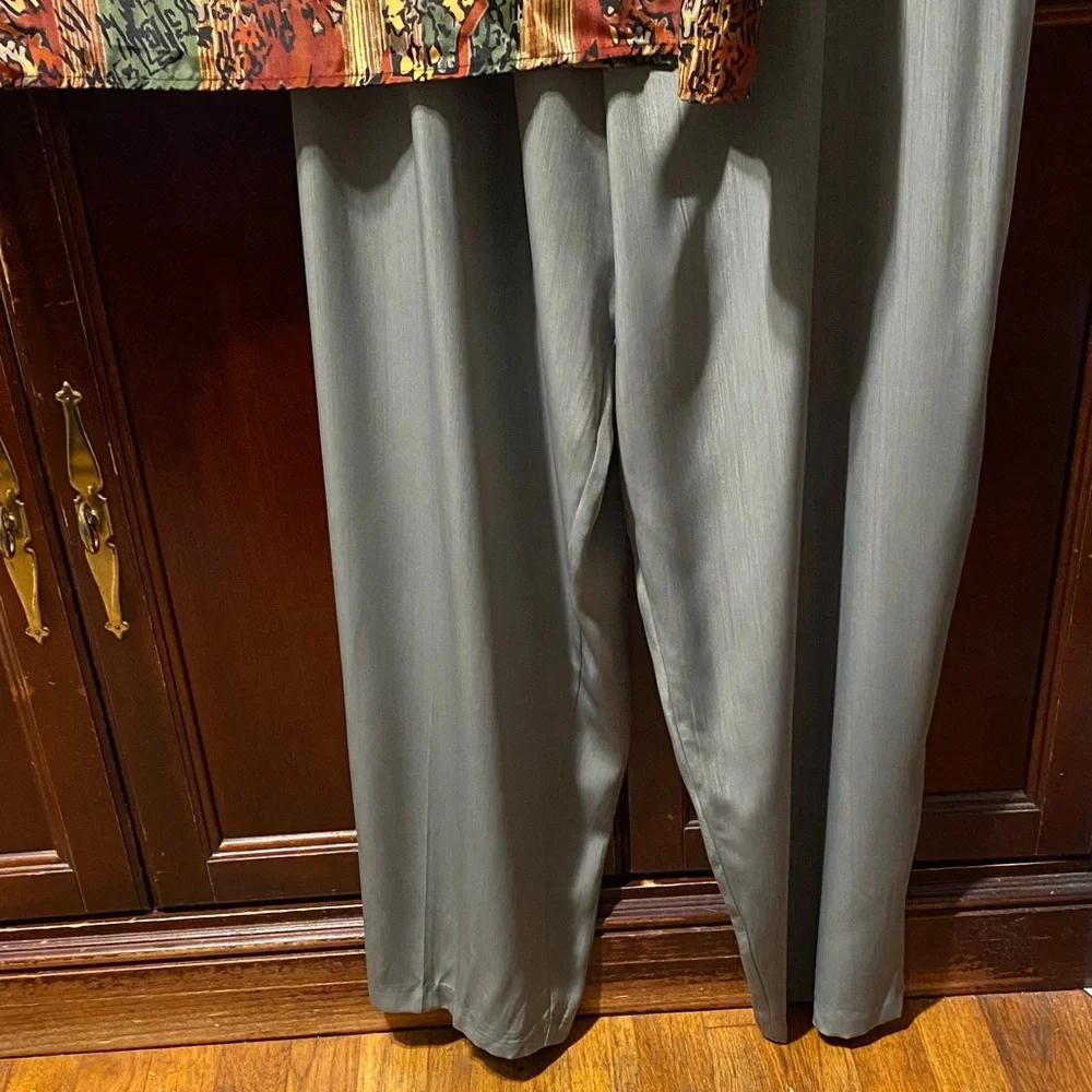 Rust cream green Patterned size 3X vintage top and pants set